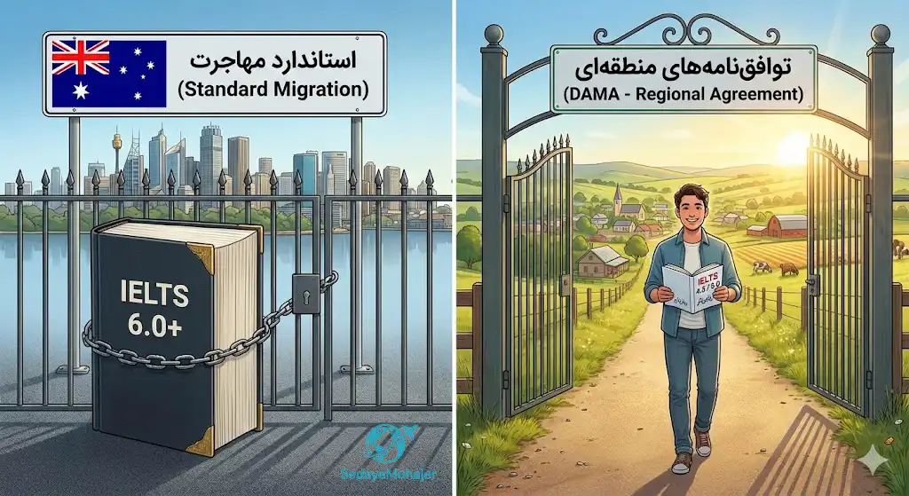 توافق‌نامه‌های منطقه‌ای (DAMA): کمترین سطح زبان مورد نیاز، صدای مهاجر