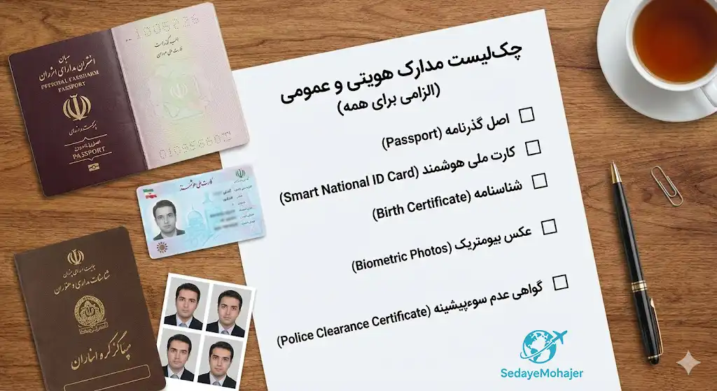 چک‌لیست مدارک هویتی و عمومی (الزامی برای همه)، صدای مهاجر